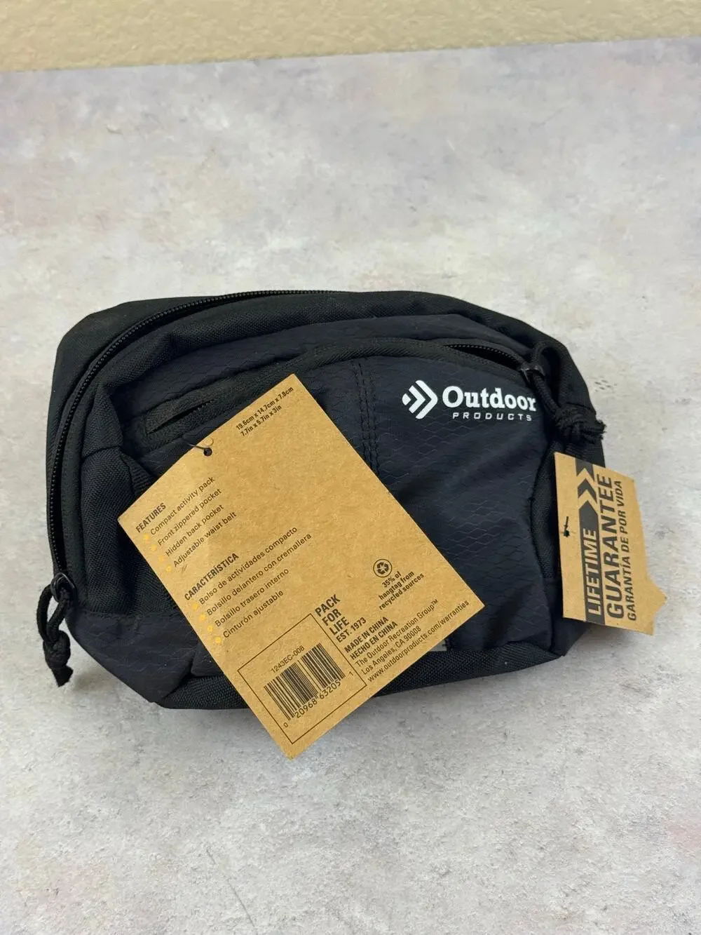 Outdoor Products Essential Waist Pack Black NEW